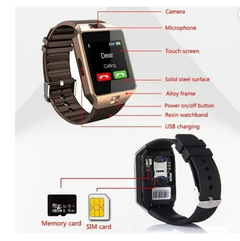 Smartwatch with Touch Monitor with Pedometer and Anti-Lost Camera